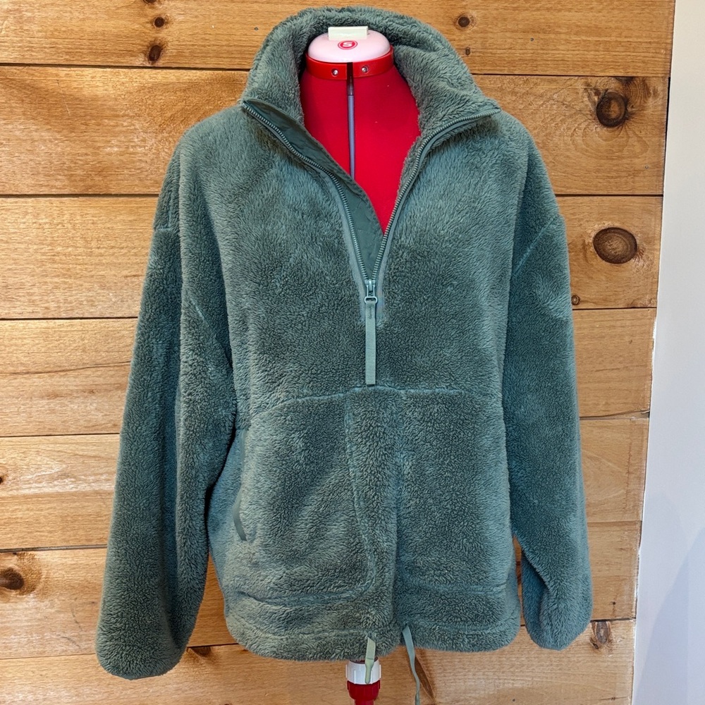 Cozy Plush Fleece Jacket in Dusty Teal